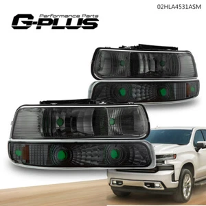 Fits 1999-2002 Silverado 00-06 Tahoe Projector Headlights+LED Bumper Lamps - Picture 1 of 12