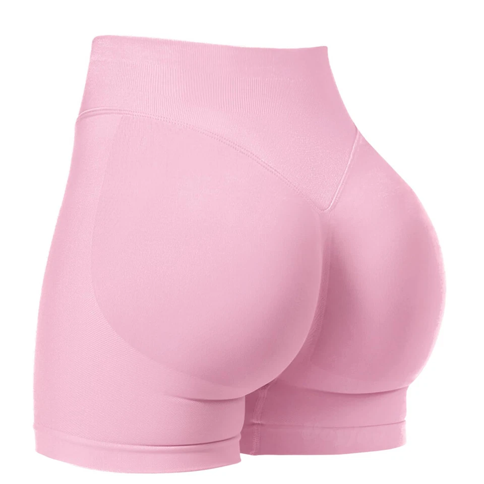 Shorts femininos de ginástica treino 4,5" motociclista corrida sem costura impacto controle de barriga - Imagem 1 de 4