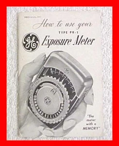 GE GENERAL ELECTRIC MODEL PR-1 OR PR1 EXPOSURE LIGHT METER OWNERS BOOKLET MANUAL - Picture 1 of 2