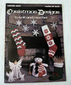 Vintage Leisure Arts Weihnachtsmotive zum Stricken & Häkeln Muster Broschüre #129 - Bild 1 von 4
