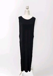 HELMUT LANG Size Large Black High Slit Shift Dress Pre Owned - Picture 1 of 9