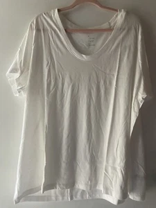 A New Day Target Plus Size XXL 2X White V-Neck Short Sleeve T-Shirt - Picture 1 of 2