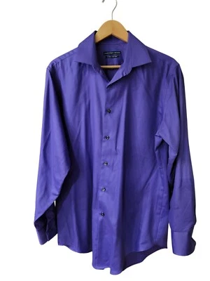 Geoffrey Beene Mens Fitted No Iron Dress Shirt 15.5 32/33 Purple Button-Up Long - Image 1 of 3