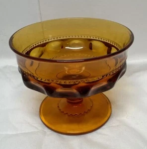 Indiana Glass, Vintage, Amber, King’s Crown Taper Holder - Picture 1 of 6