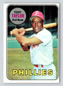 1969 Topps Card, #108 Tony Taylor, Philadelphia Phillies Wall of Fame