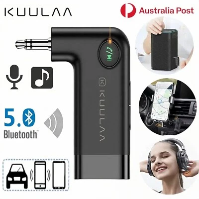 KUULAA Bluetooth 5.0 Transmitter Receiver AUX Audio Adapter Wireless TV Car PC - Image 1 of 4