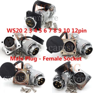 WS20 2-12 pin Waterproof IP67 Panel Connector,Panel Mount Connector Plug Socket - Picture 1 of 24