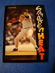 1992 Roger Clemens Fleer Smoke N' Heat Baseballkarte #4 Red Sox Rocket Yankees - Bild 1 von 2