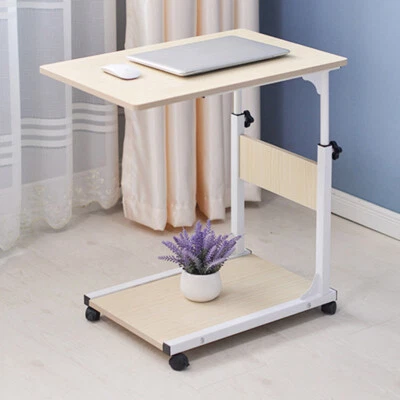 Movable bedside table sofa cabinet side table h?adjustable with castors MDF - Image 1 of 4