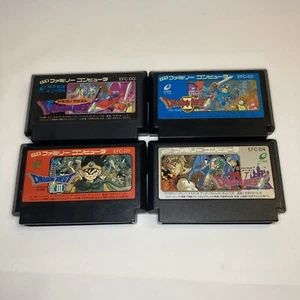 Lot Dragon Quest 1 2 3 4 Famicom Nintendo Japanese Import Cartridge only ENIX - Picture 1 of 12