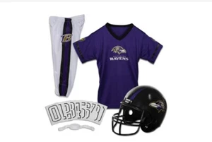 Baltimore Ravens Youth NFL Deluxe Uniform Set Jersey, Pants, Helmet & Name Patch - Picture 1 of 1