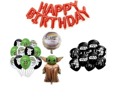 Globos Yoda Star Wars Decoraciones Fiesta de Cumpleaños Niños Niñas Banner 14 Piezas Foto 1 de 4