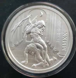 2020 Temptation of the Succubus - BU Finish 2 oz .999 Fine Silver BU - Picture 1 of 3
