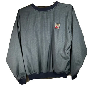 Mens Jacket Pullover Large Windbreaker Blue Reversible Pockets On Both Sides - Picture 1 of 9