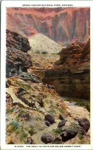 Cartolina AZ anni '20 sentiero al fiume sotto il campo degli eremiti Grand Canyon Fred Harvey - Foto 1 di 2