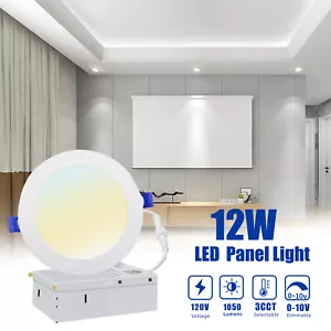 12 PACK 6 INCH 3CCT Ultra Thin LED Recessed Ceiling Light & Junction Box -12Watt - Picture 1 of 12