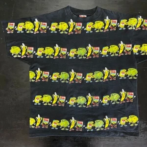 Camiseta Hawaiana Vintage Dole Estampado Completo Puntada Única XL Algodón EE. UU. Negra - Imagen 1 de 5