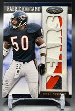 Mike Singletary 2013 Certified Fabric of Game - GAME USED NUMBER JUMBO PATCH /49