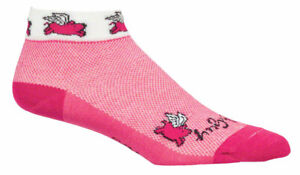 SockGuy Women's Classic Flying Pigs Low Socks | 1 inch | Pink | S/M