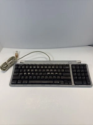 Vintage Apple USB Keyboard M2452 iMac Power Mac G3 G4 G5 Clear Gray Blue 1999 - Image 1 of 4