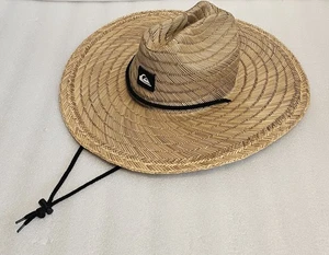 Quicksilver Straw Hat L/XLarge Lifeguard Summer Sun Beach Outdoor Wide Brim - Picture 1 of 21