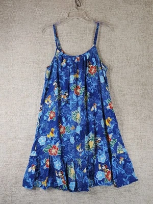 Tori Richard x Disney Hawaiian Aulani Resort Sun Dress Womens M Blue Rare EUC - Image 1 of 4