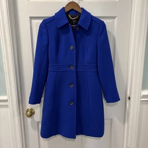 J.Crew Women’s Classic Lady Day Wool Double Cloth Coat Size 2P Royal Blue NWT - Picture 1 of 8