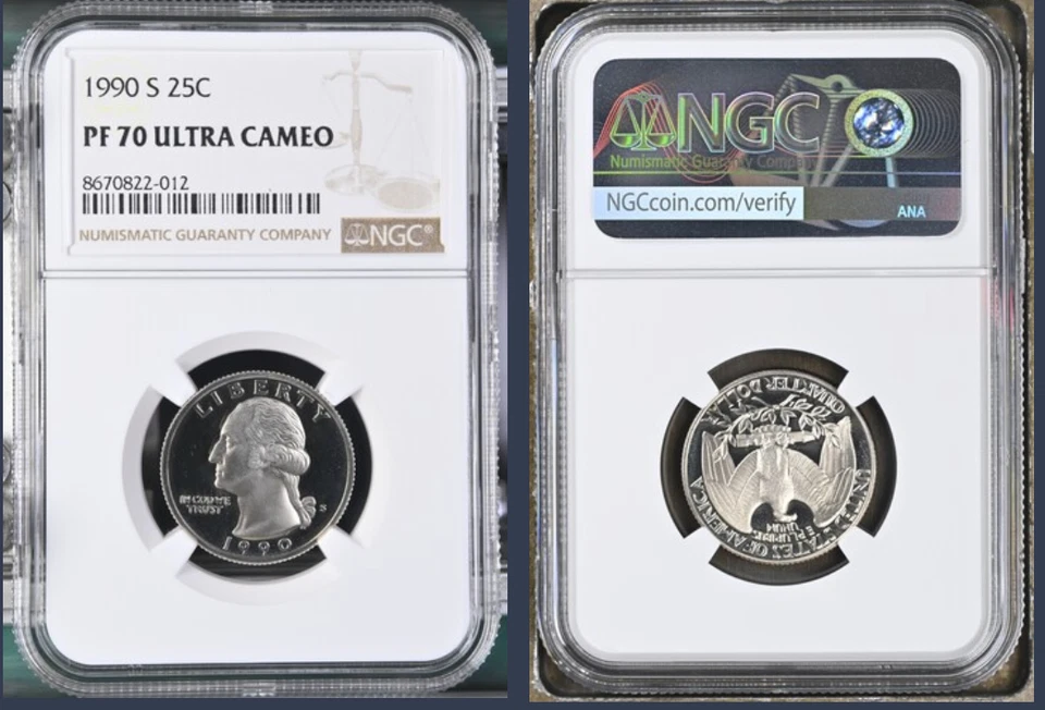 1990-S Washington Proof Quarter, Graded PF70UC by NGC * Registry Quality Coin! - Image 1 of 1