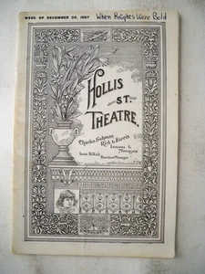 WHEN KNIGHTS WERE BOLD Playbill FRANCIS WILSON / MARY BOLAND Tour BOSTON 1907 - Picture 1 of 2