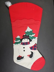 Muñeco de Nieve Medias de Navidad para Manto Decoración de Vacaciones 18" Rojo Multicolor Retro - Imagen 1 de 7