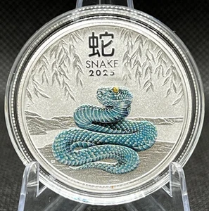 2025 Australia 1/2 oz Silver Lunar Snake BU (Colorized, SIII) - Picture 1 of 7