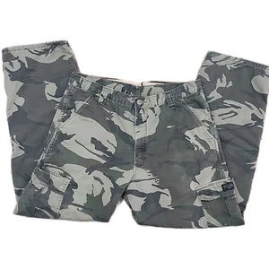 Wrangler Camo Cargo Fleece Lined Mens 36x32 Pants Green Y2K Outdoor Hunting - Picture 1 of 9