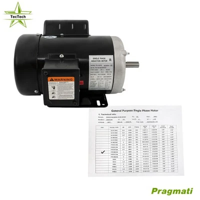 1 HP 1725RPM 115V/230V 56 Frame 13.6/6.8A Farm Duty Single Phase Motor CW/CCW - Image 1 of 4