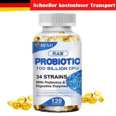 MENXI Probiotika Probiotic 34 Strain Probiotic Ultimate Kapseln, 120 Kapseln Vegan