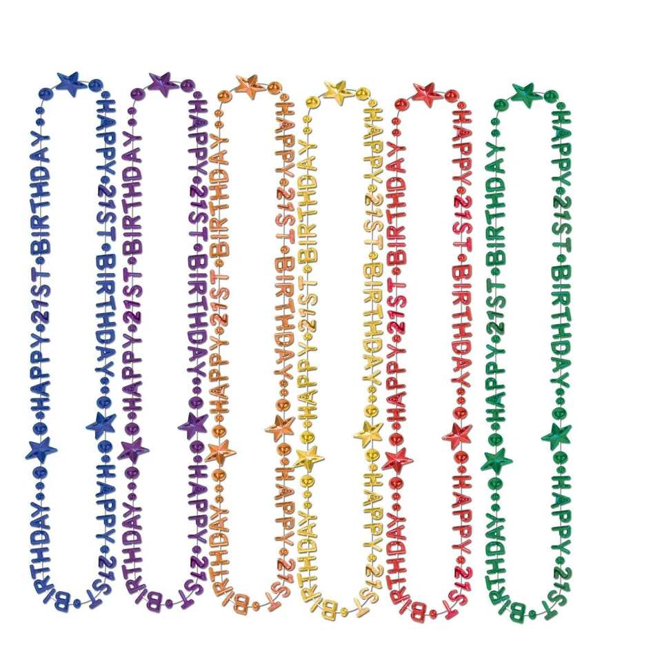 Beistle 21st Birthday Beads | Party Supply | Decoration - Image 1 of 1