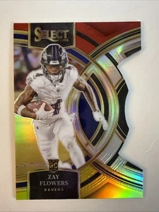 2023 Panini Select Zay Flowers RC Red and Yellow Prizm Die-Cut Premier - Ravens - Picture 1 of 2