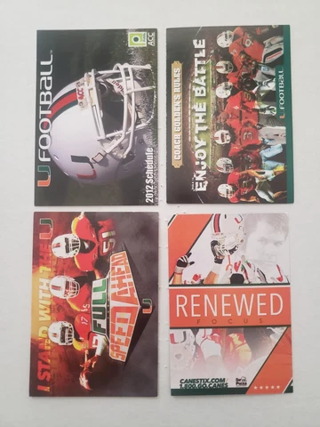 4 MIAMI HURRICANES NCAA College Football pocket schedule lot The U Cover