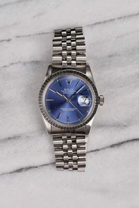Vintage Rolex Datejust Ref 16030 80s Automatic Quickset Blue Dial 36mm Case. - Picture 1 of 5