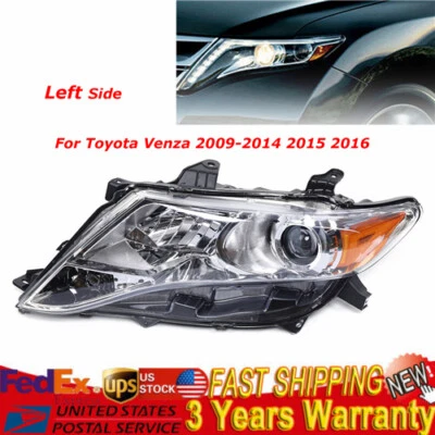 Fit Toyota Venza 2009-2016 Driver Side Halogen Headlight Left Headlamp Assembly Foto 1 de 4