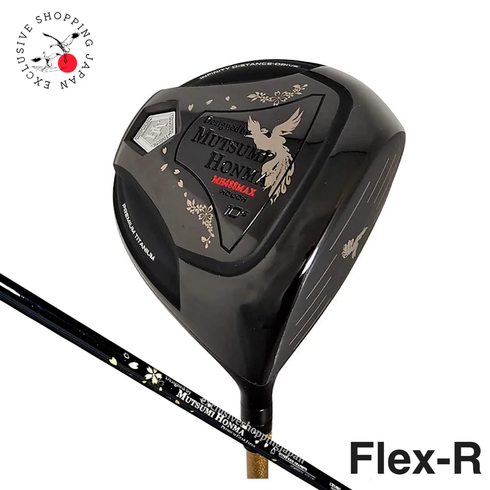 MUTSUMI HONMA Golf Japan MH488MAX Phoenix Titanium Driver Club Black Flex R New - Image 1 of 4
