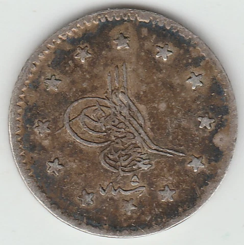 1277AH Yr 5 1865AD Ottoman Turkey Kurușh Low Mintage Silver Free Shipping Cover