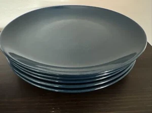 Lote de 5 Platos de Ensalada de Pan IKEA Fargrik Azul Oscuro Cerámica Brillante Moderno - Imagen 1 de 7