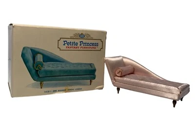 复古 Ideal Petite Princess 娃娃屋家具 Boudior Chaise Longue 4408-1 IOB — 第 1/4 张图片