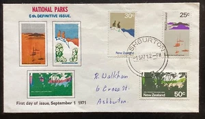 NZ 1971 25c,30c + 50c Pictorial FDC,Boric Brand, Ashburton CDS postmark (HC413) - Picture 1 of 2