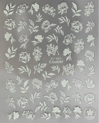 LAURA ARLETTA NAILS Nailart Sticker/Nägel Aufkleber weiß, leuchten im Dunklen m Zweige, Blumen, Äste