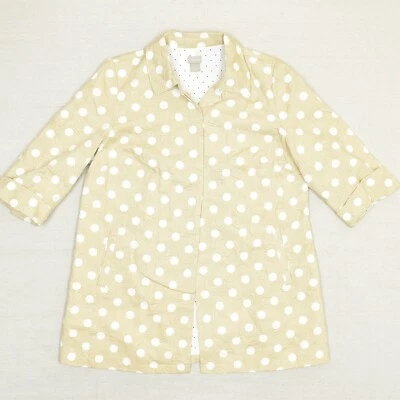 Chaqueta Blazer Abierta Para Mujer Chico Lunares Algodón Beige Manga 3/4 Talla 2 Foto 1 de 4