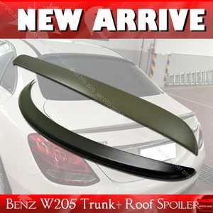 15-21 Unpaint Fits Benz W205 OE Type Roof Spoiler + A Type Trunk Spoiler - Picture 1 of 1