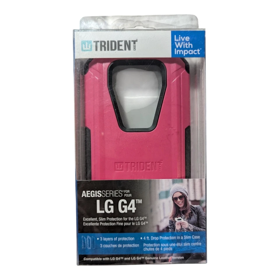 W8. Trident Aegis Series Case for LG G4 - Pink With Screen Protector - Image 1 of 1