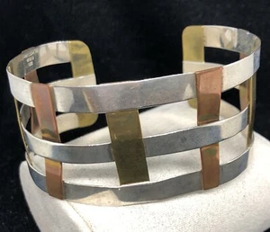 RLM Studio by Robert Lee Morris Sterling Copper and Brass Bracelet 32.15g China - Picture 1 of 9