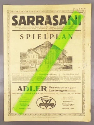 Sarrasani Spielplan Zirkus Dresden Circus um 1910 - Bild 1 von 4